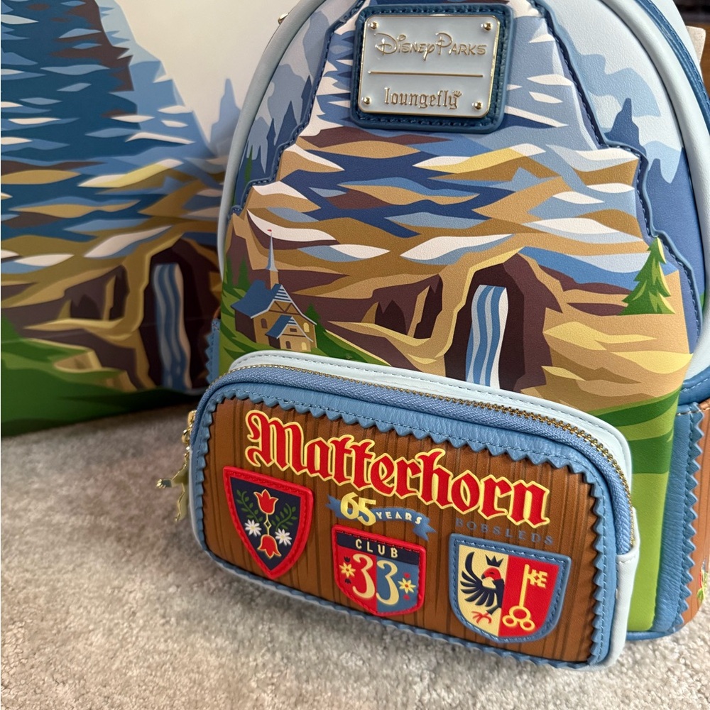 Loungefly Disney Parks Matterhorn Backpack - Blue and Brown